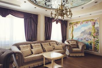 Ламбрекен и шторы для гостиной